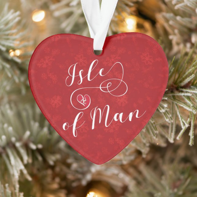 Isle of Man Flag Heart, Manx Ornament (Tree)