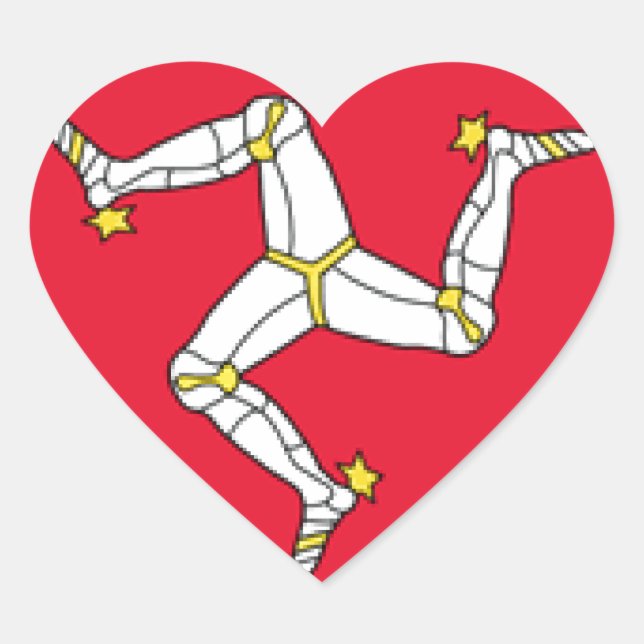 Isle of Man Flag Heart Sticker (Front)