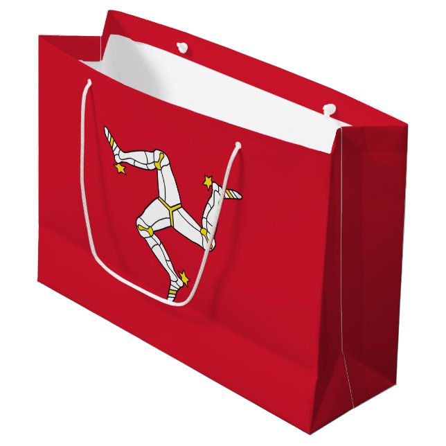 Isle of Man Flag Large Gift Bag (Front Angled)
