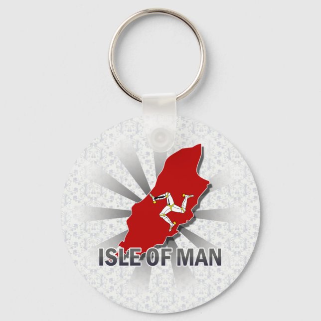 Isle Of Man Flag Map 2.0 Key Ring (Front)