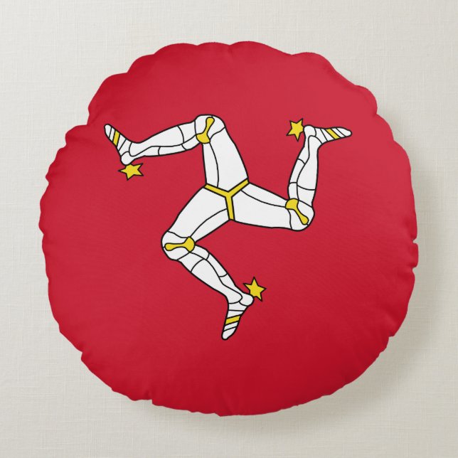Isle of Man Flag Round Cushion (Front)