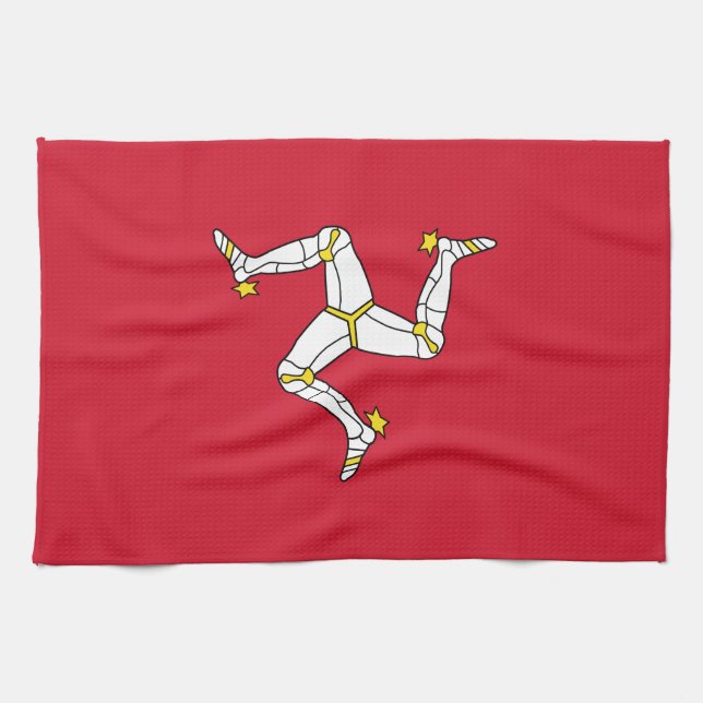 Isle of Man Flag Tea Towel (Horizontal)