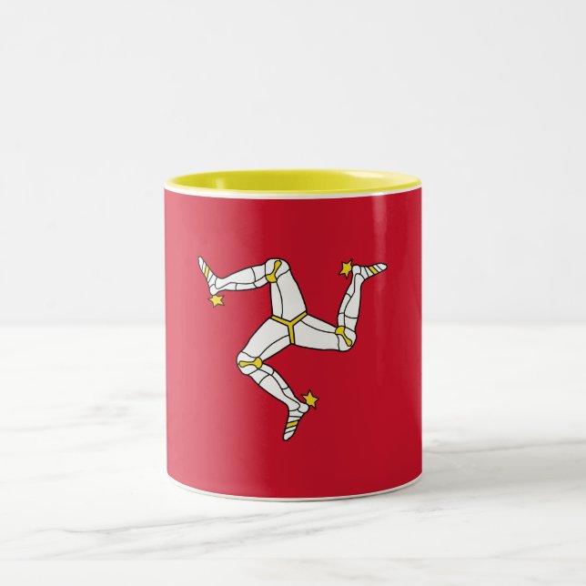 Isle of Man Flag Two-Tone Coffee Mug (Center)