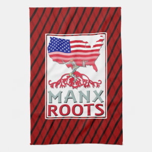 Isle of Man Manx American Tea Towel