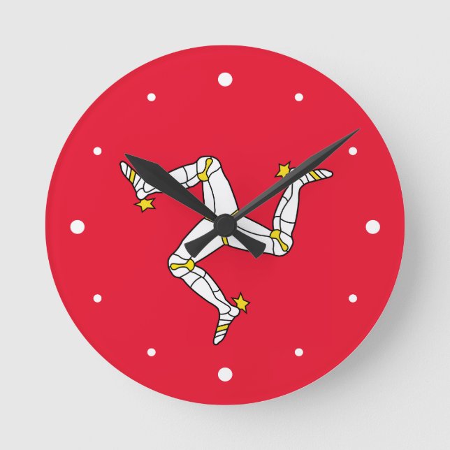 Isle of Man – Manx Flag Round Clock (Front)
