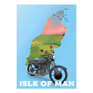 Isle of Man Motorbike travel poster