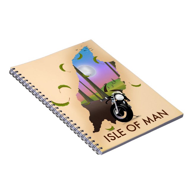 Isle of man motorcycle map travel poster notebook (Right Side)