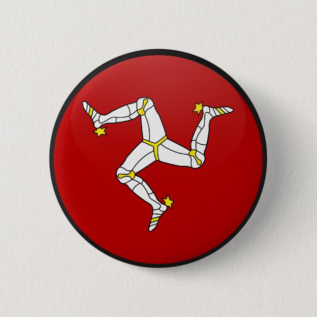 Isle Of Man quality Flag Circle 6 Cm Round Badge (Front)