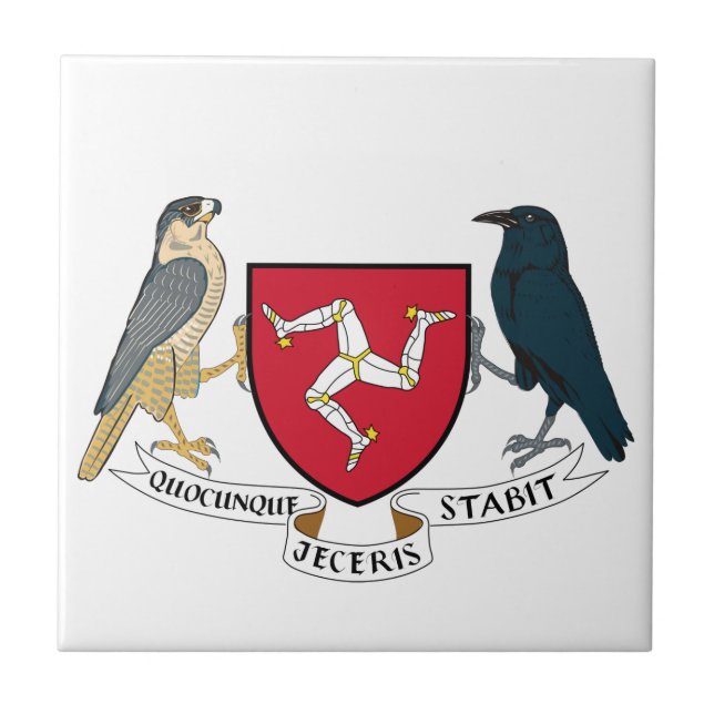 Isle of Man Republican Coat of Arms - Manx Emblem Ceramic Tile (Front)
