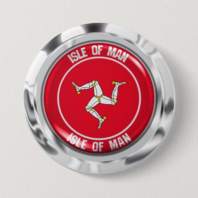 Isle of Man Round Emblem 7.5 Cm Round Badge (Front)
