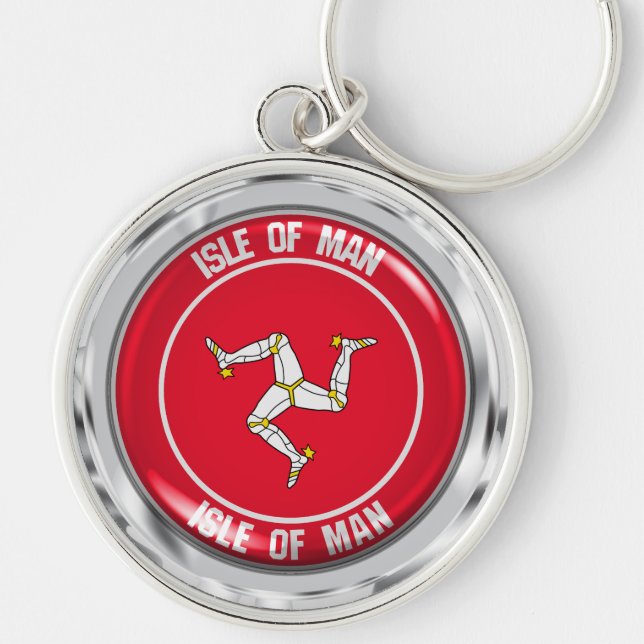 Isle of Man Round Emblem Key Ring (Front)