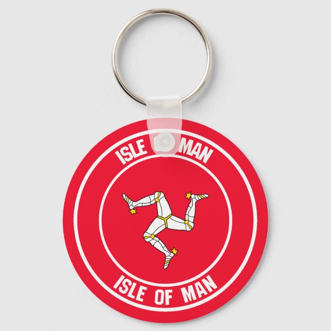 Isle of Man Round Emblem Key Ring (Front)