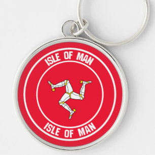 Isle of Man Round Emblem Key Ring