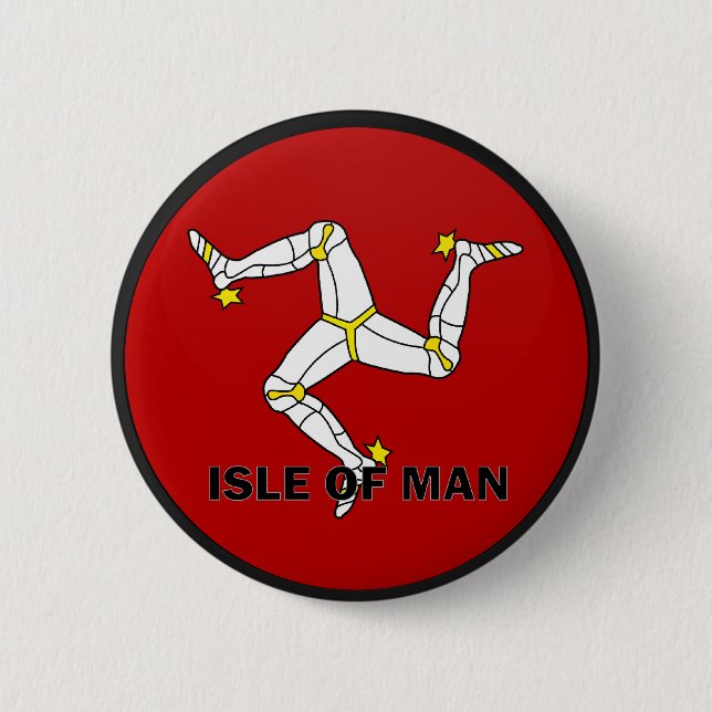 Isle Of Man Roundel quality Flag 6 Cm Round Badge (Front)