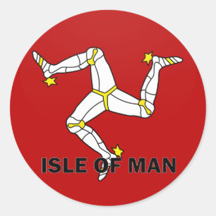 Isle Of Man Roundel quality Flag Classic Round Sticker