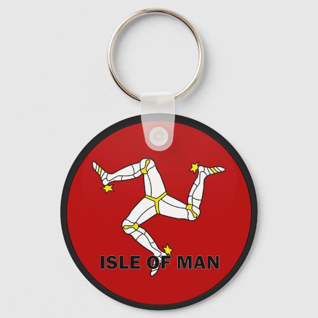 Isle Of Man Roundel quality Flag Key Ring (Front)