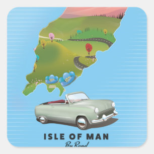 Isle of Man travel poster Square Sticker
