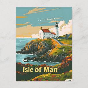 Isle of Man vintage art Postcard