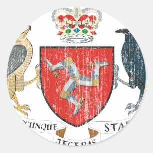 Isle Of Mann Coat Of Arms Classic Round Sticker