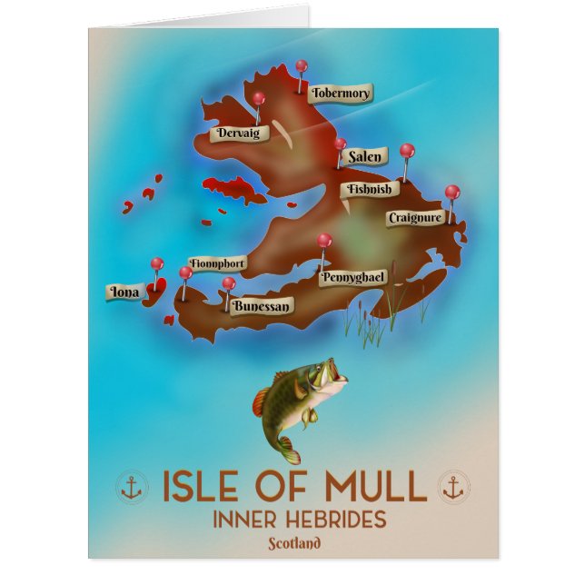 Isle of Mull Inner Hebrides Scotland Vintage Map. (Front)