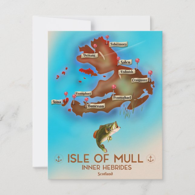 Isle of Mull Inner Hebrides Scotland Vintage Map. (Front)