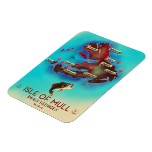 Isle of Mull Inner Hebrides Scotland Vintage Map. Magnet