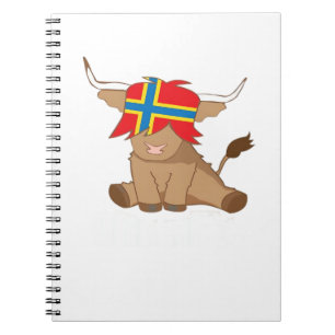 Isle of Orkney flag gift scottish highland cow cut Notebook