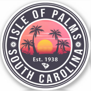 Isle of Palms South Carolina Retro Sunset Souvenir