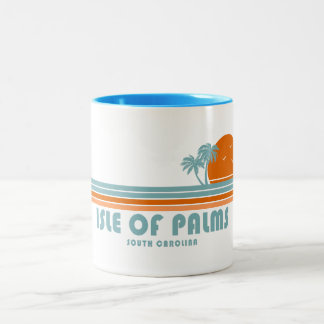 Isle of Palms South Carolina Sun Palm Trees Two-Tone Coffee Mug