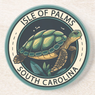 Isle of Palms South Carolina Turtle Badge Coaster