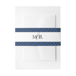 Isle of Skye Blue Tartan Invitation Wrap Belly Band