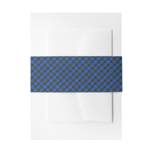 Isle of Skye Blue Tartan Plaid Invitation Belly Band