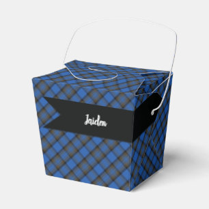 Isle of Skye Blue Tartan Plaid Pattern Favour Box
