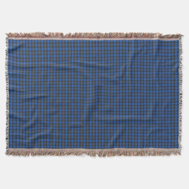 Isle of Skye Blue Tartan Plaid Throw Blanket (Front)