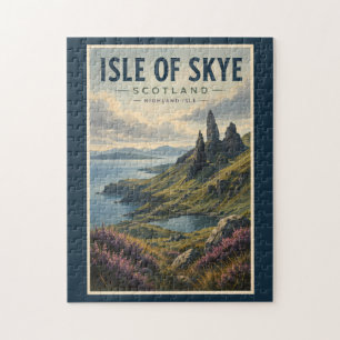 Isle of Skye Scotland Landscape Travel Art Retro Jigsaw Puzzle