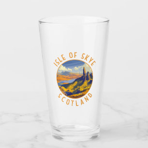 Isle of Skye Scotland Retro Distressed Circle Glass