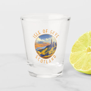 Isle of Skye Scotland Retro Distressed Circle Shot Glass