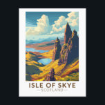 Isle of Skye Scotland Travel Art Vintage Postcard<br><div class="desc">Isle of Skye retro vector travel design. The Isle of Skye,  connected to Scotland's northwest coast by bridge,  is known for its rugged landscapes,  picturesque fishing villages and mediaeval castles.</div>