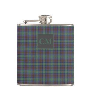 Isle Of Skye Tartan Plaid With Name Initials Hip Flask