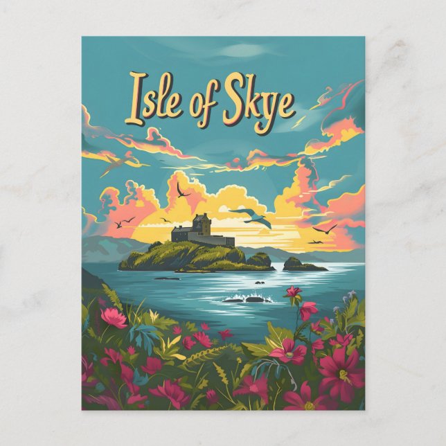 Isle of Skye vintage art Postcard (Front)