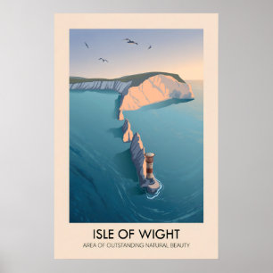 Isle of Wight AONB Travel Poster