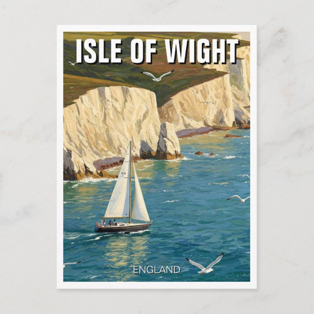 Isle of Wight England Travel Postcard (Front)