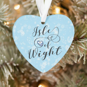 Isle of Wight Flag In Heart Ornament