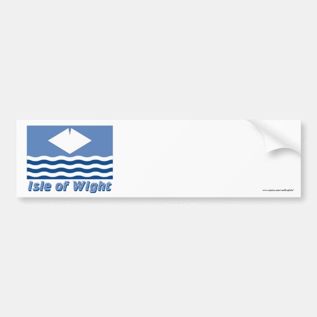 Isle of Wight Flag with Name Bumper Sticker (Front)
