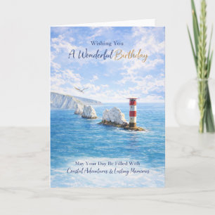 Isle of Wight Needles Lighthouse Birthday Card