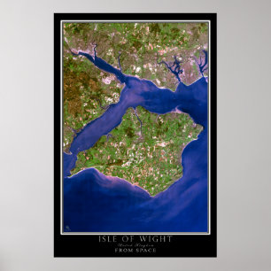 Isle Of Wight Satellite Poster Map