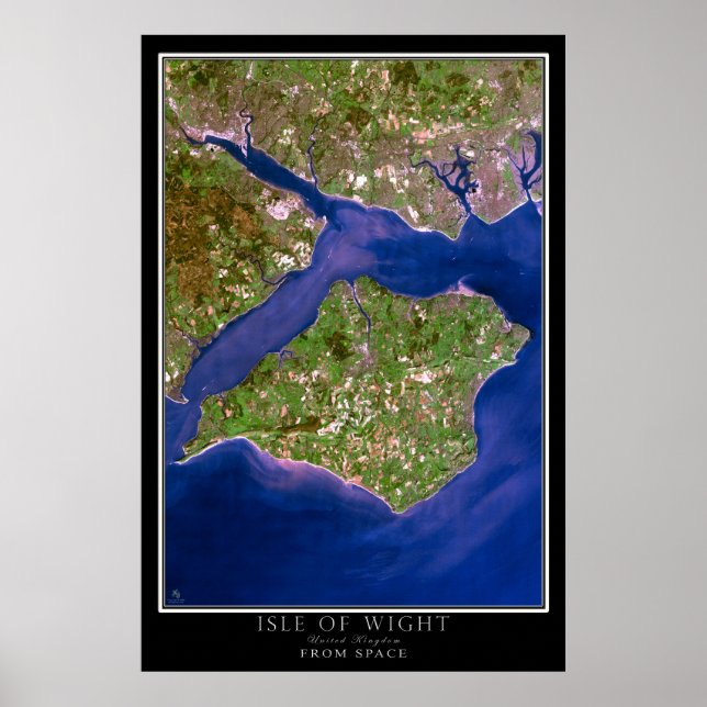 Isle Of Wight Satellite Poster Map (Front)