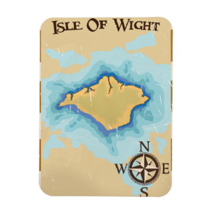 Isle of Wight Treasure map travel poster Magnet