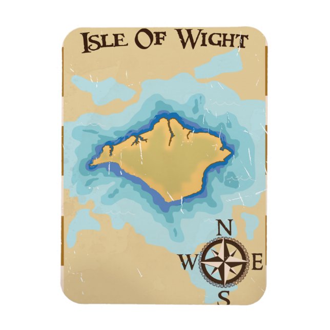 Isle of Wight Treasure map travel poster Magnet (Vertical)