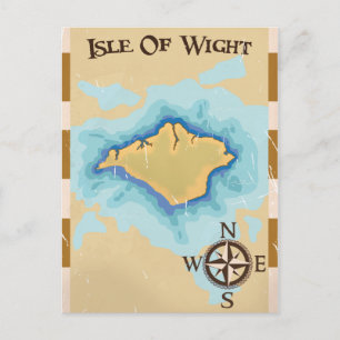 Isle of Wight Treasure map travel poster Postcard